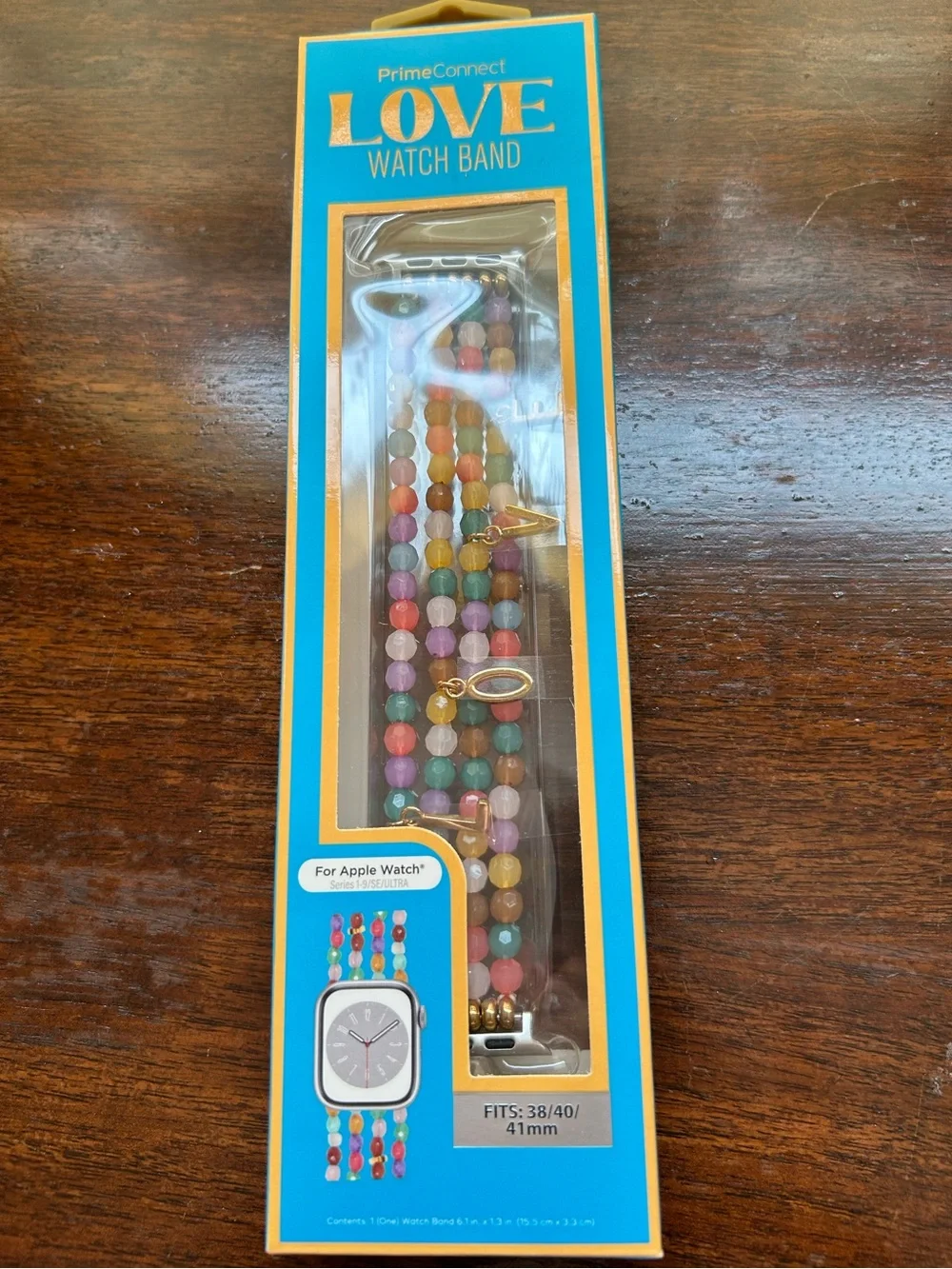 PrimeConnect LOVE Colorful Beaded Apple Watch Band Series 1-9/SE/Ultra 38/40/41